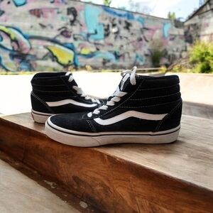 Vans Black and White Kids Sneakers